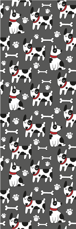 Alfombra vinílica dormitorio perro blanco y negro - TenVinilo