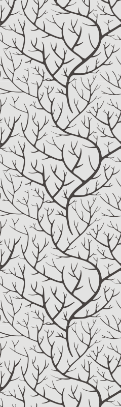Alfombra vinílica dormitorio ramas grises delgadas con aves - TenVinilo