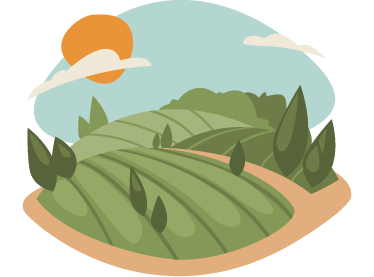 Alfombra vinílica naturaleza ilustración de campos - TenVinilo