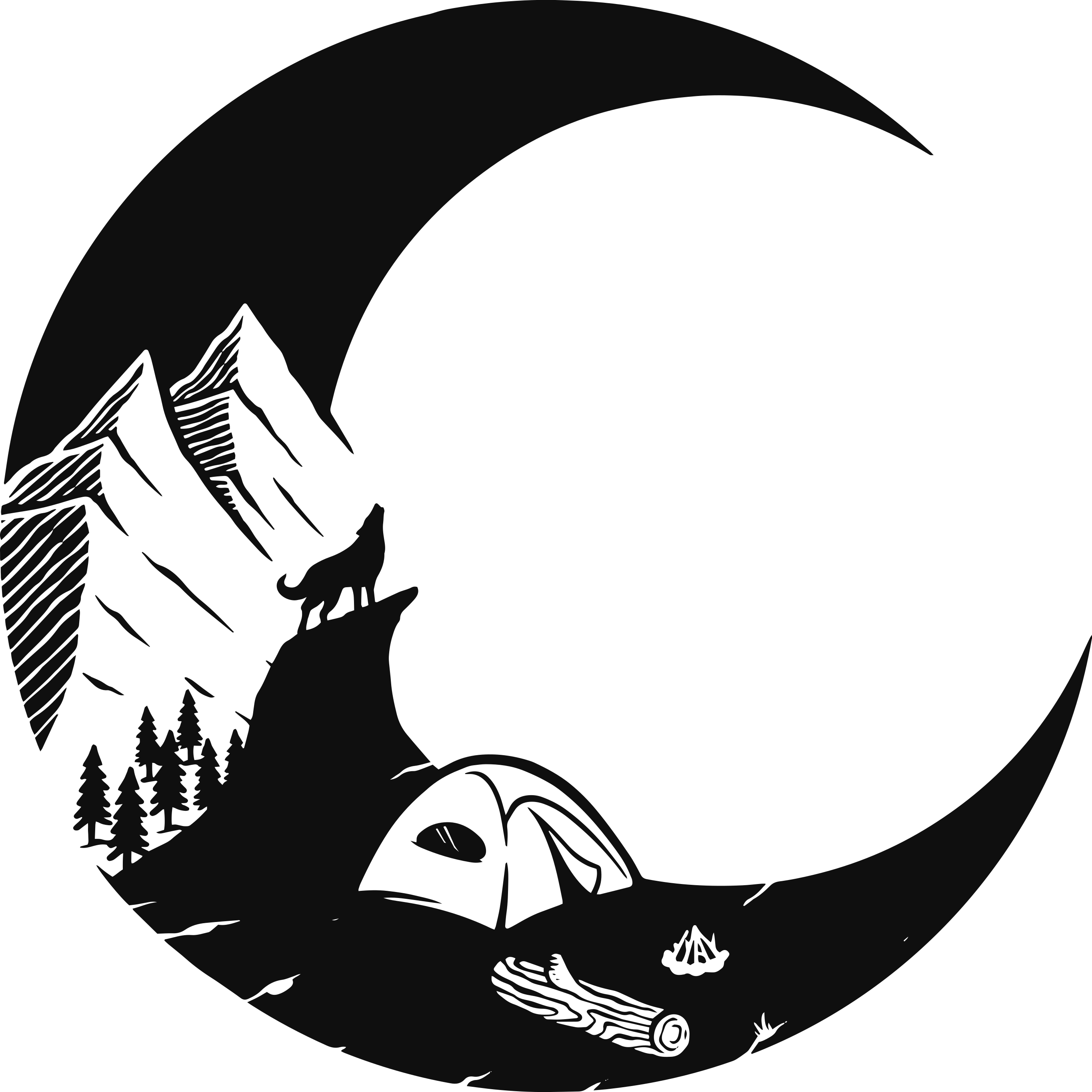 Alfombra vinílica naturaleza escena de camping en montaña - TenVinilo