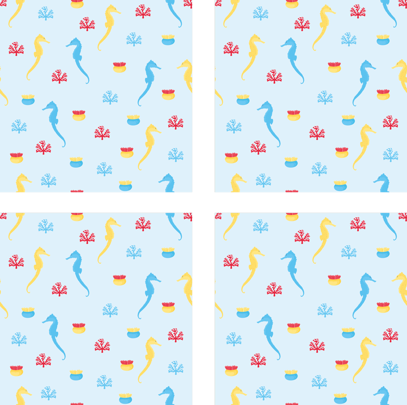 Alfombra vinílica naturaleza caballito de mar splash - TenVinilo