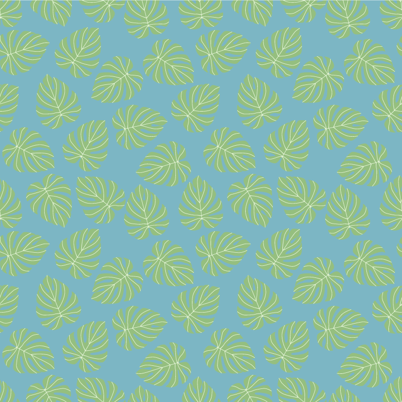 Alfombra vinílica flores diseño hojas verdes de verano - TenVinilo