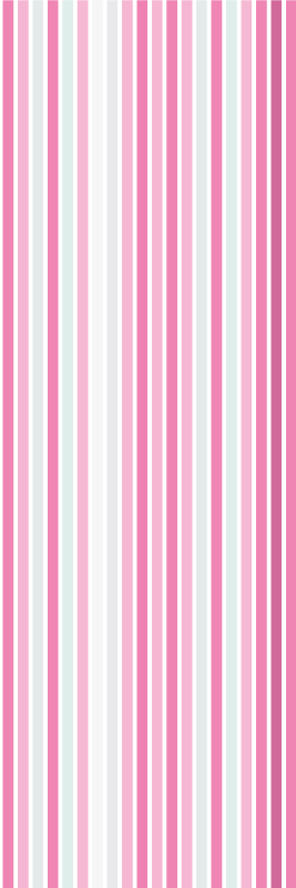 Alfombra vinílica dormitorio patrón vertical rosa y blanco - TenVinilo