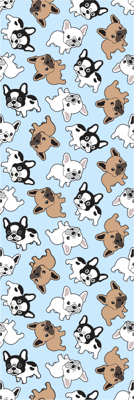 Alfombra vinílica dormitorio patrón bulldog francés - TenVinilo