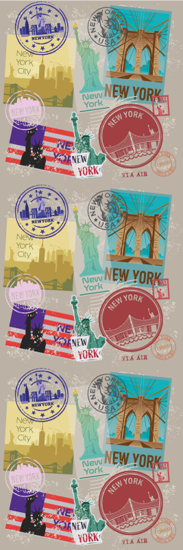 Alfombra vinílica dormitorio collage de nueva york - TenVinilo