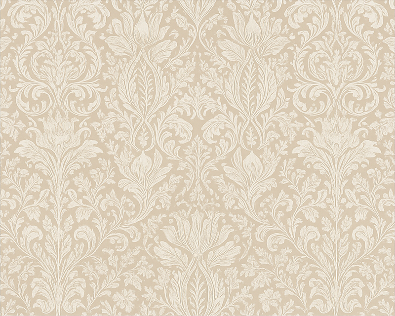 Alfombra vinílica dormitorio floral beige clásico - TenVinilo