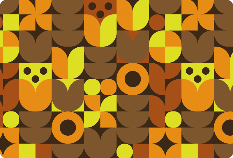 Alfombra vinílica geométrica abstract 70s portÁtil - TenVinilo