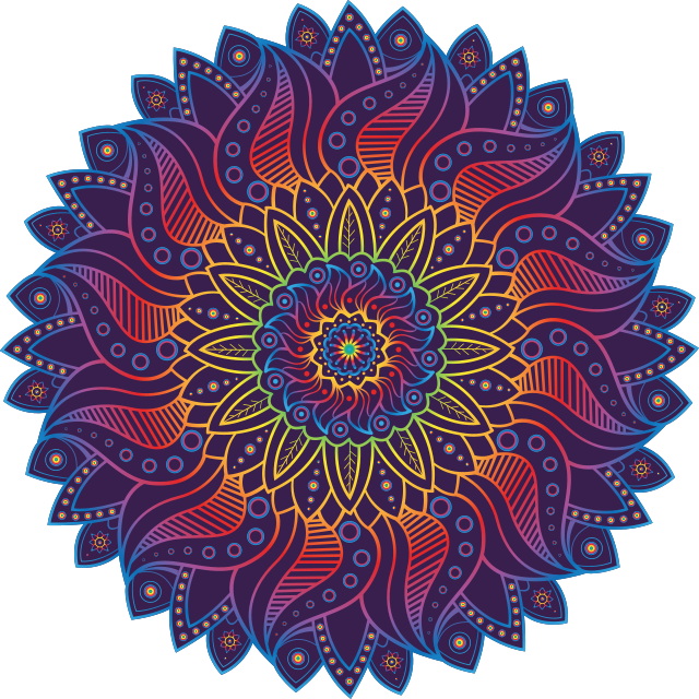 Alfombra vinílica geométrica mandala arcoíris - TenVinilo