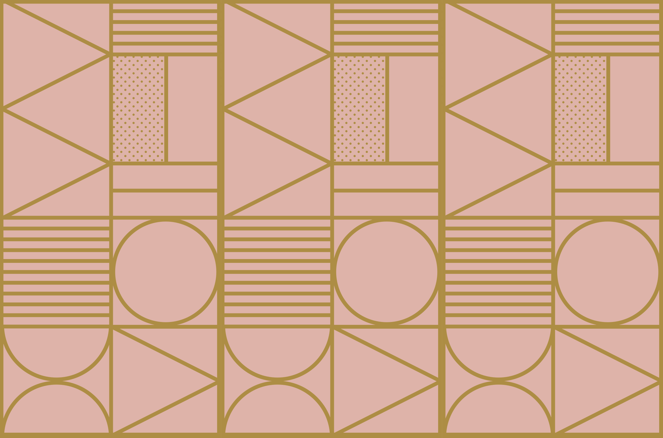 Alfombra vinílica geométrica bloque oro y rosa - TenVinilo