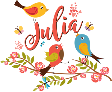 Alfombra vinílica infantil pájaros de primavera con nombre - TenVinilo