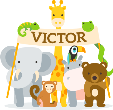 Alfombra vinílica infantil animales bienvenidos con nombre - TenVinilo