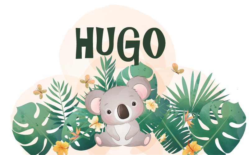 Alfombra vinílica infantil koala lindo con nombre - TenVinilo