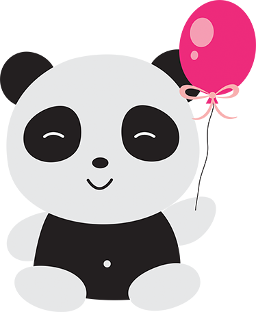 Alfombra vinílica infantil panda con globo rosa - TenVinilo