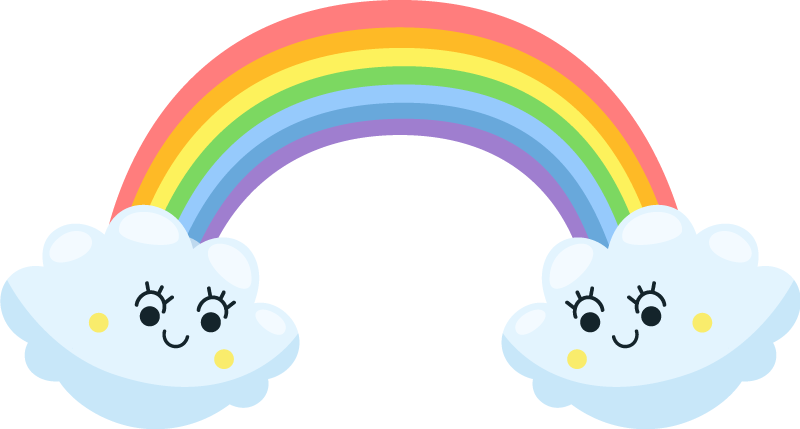 Alfombra vinílica infantil nubes lindas arcoíris - TenVinilo