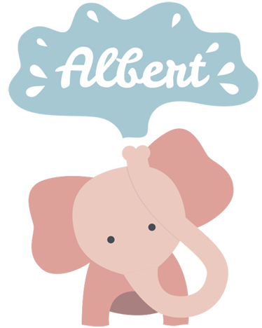Alfombra vinílica infantil elefante bebé con nombre - TenVinilo