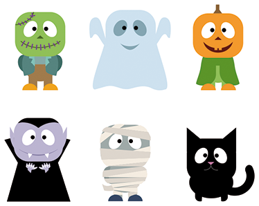 Alfombra vinílica infantil pegatinas de monstruos halloween - TenVinilo