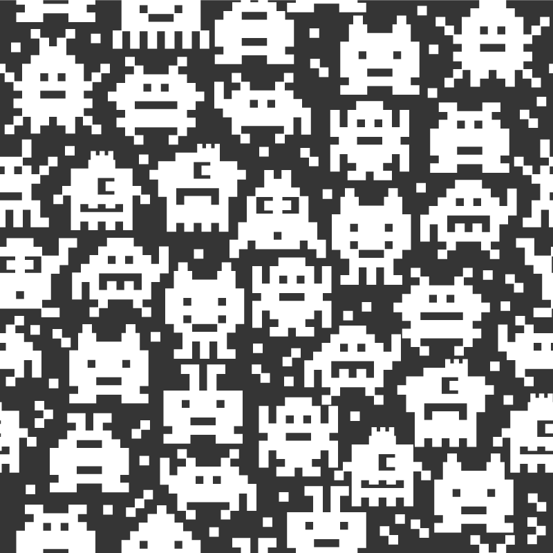 Alfombra vinílica infantil monstruos de videojuegos - TenVinilo