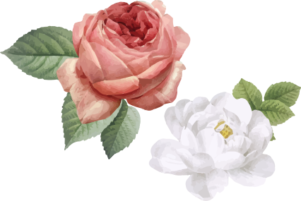 Alfombra vinílica dormitorio rosas blancas y pink - TenVinilo