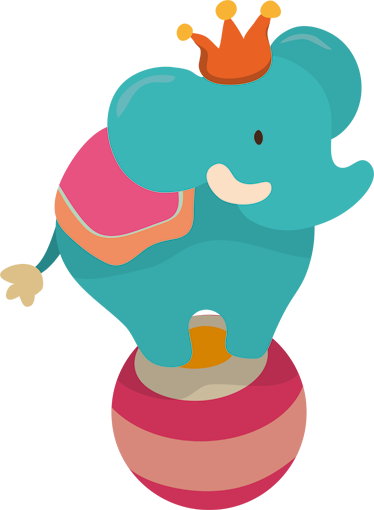 Alfombra vinílica infantil elefante en equilibrio - TenVinilo