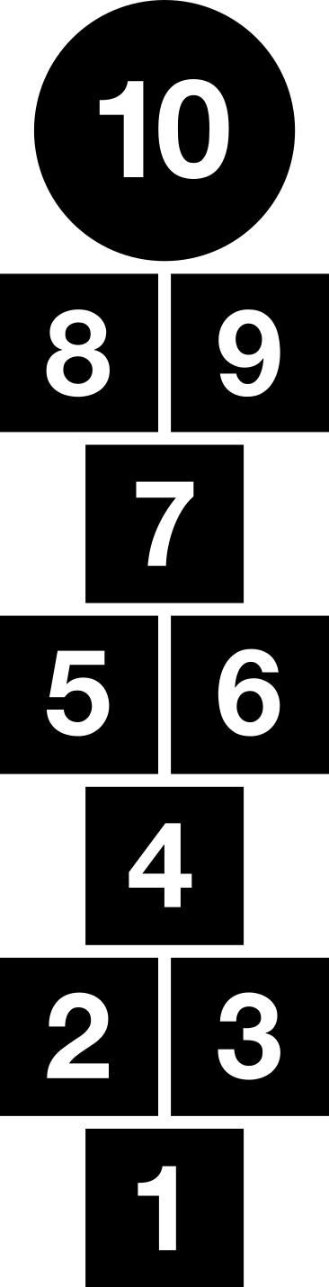 Alfombra vinílica juegos cuadrados de rayuela - TenVinilo