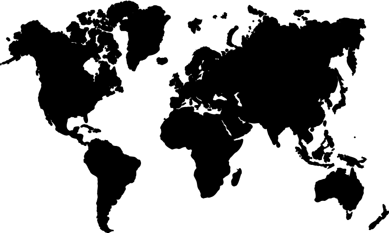 Alfombra vinílica mapamundi mapa mundial monocromo - TenVinilo