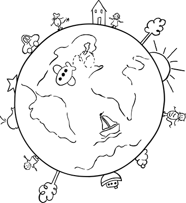 Alfombra vinílica infantil mapa del mundo viajes - TenVinilo