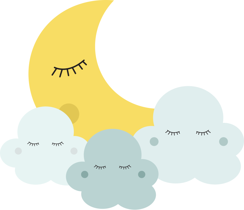 Alfombra vinílica infantil luna y nube durmiendo - TenVinilo