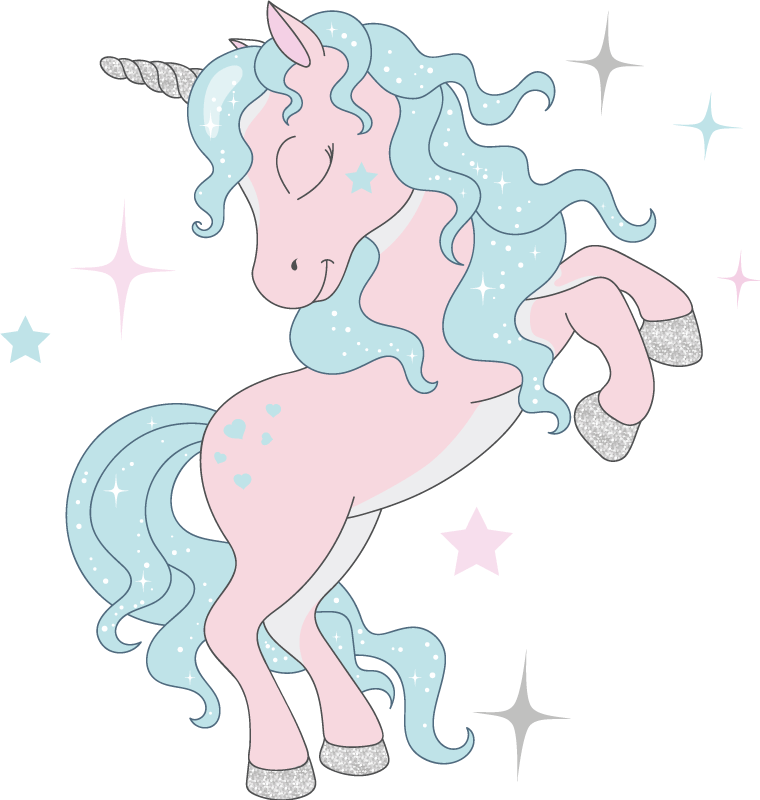 Alfombra vinílica infantil diseño de unicornios brillantes - TenVinilo
