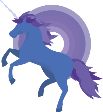 Alfombra vinílica infantil unicornio azul y morado - TenVinilo