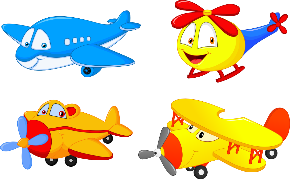 Alfombra vinílica infantil aviones y helicópteros con caras - TenVinilo