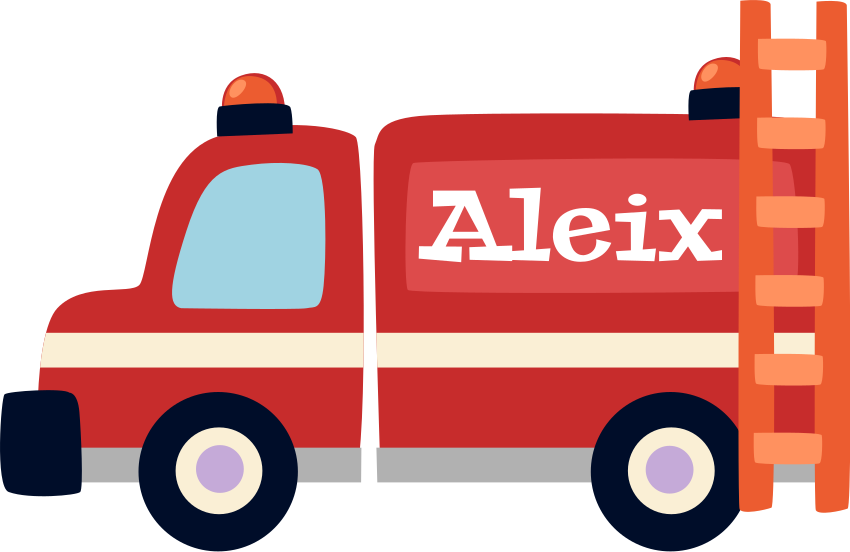 Alfombra vinílica infantil camión de bomberos colorido - TenVinilo