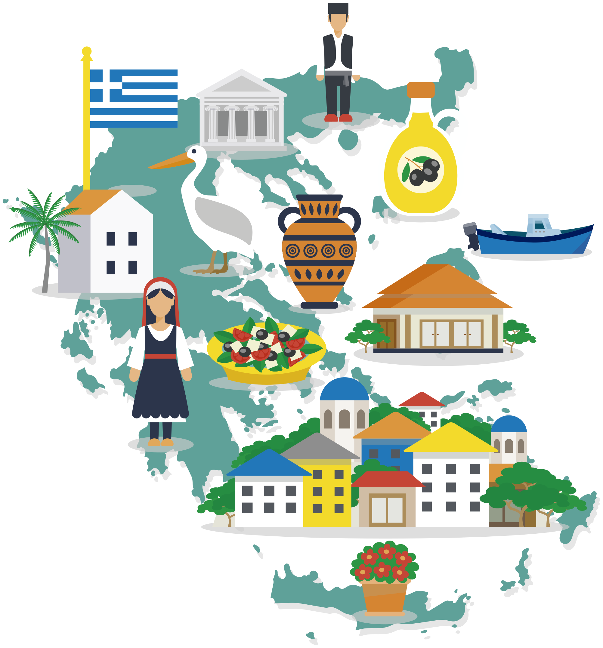 Alfombra vinílica mapamundi mapa de grecia e islas - TenVinilo