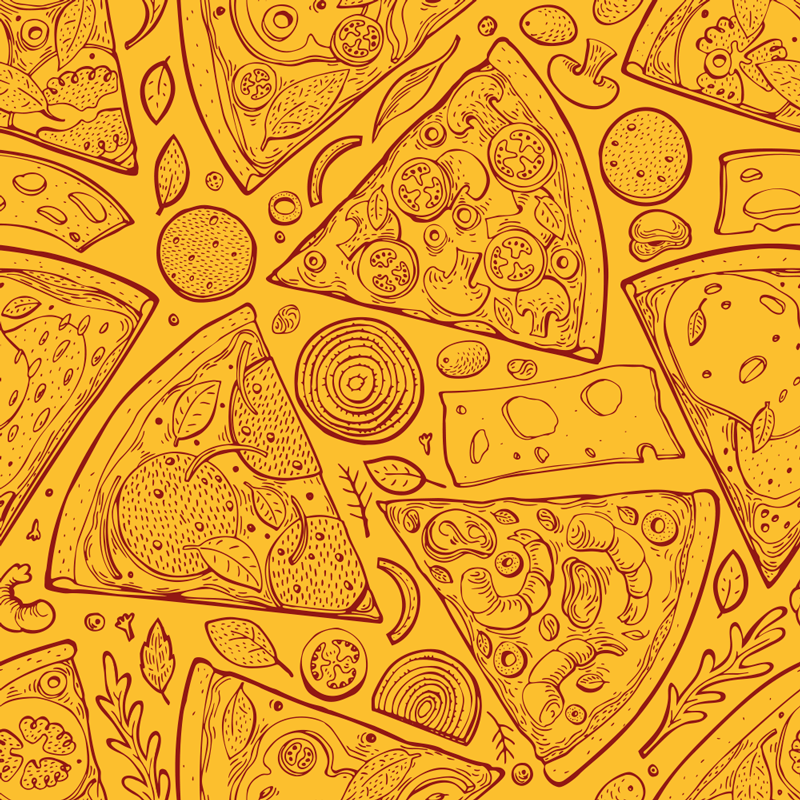 Alfombra vinílica cocina iconos de comida italiana - TenVinilo
