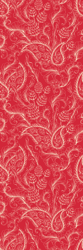 Alfombra vinílica cocina ilustración paisley nevera - TenVinilo