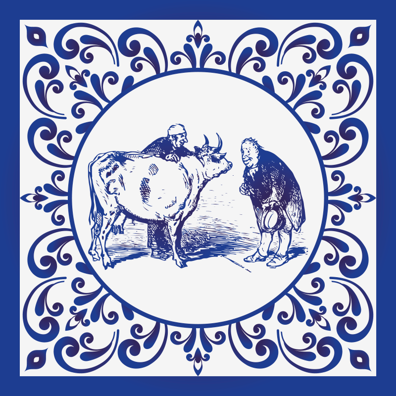 Alfombra vinílica cocina hombres y vacas - TenVinilo