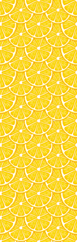 Alfombra vinílica cocina patrón naranja fridge - TenVinilo