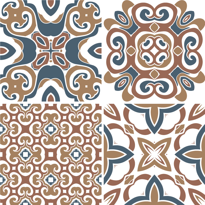 Alfombra vinílica cocina azulejos hidráulicos - TenVinilo