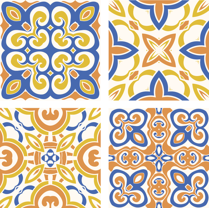 Alfombra vinílica cocina azulejos sicilianos - TenVinilo