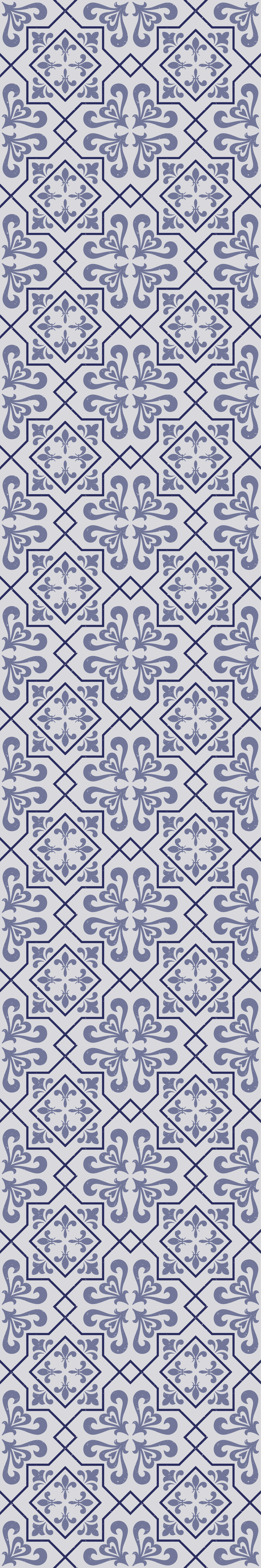 Alfombra vinílica cocina azulejo octagonal azul - TenVinilo