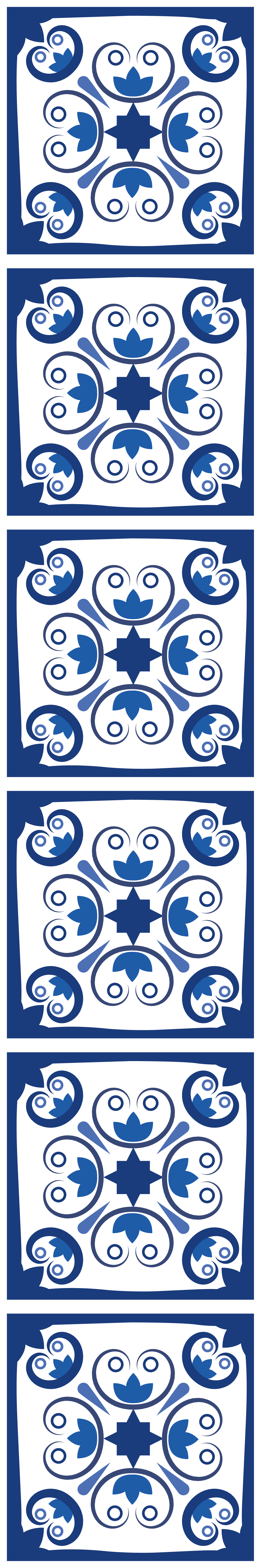 Alfombra vinílica cocina azulejo portugués azul hermoso - TenVinilo