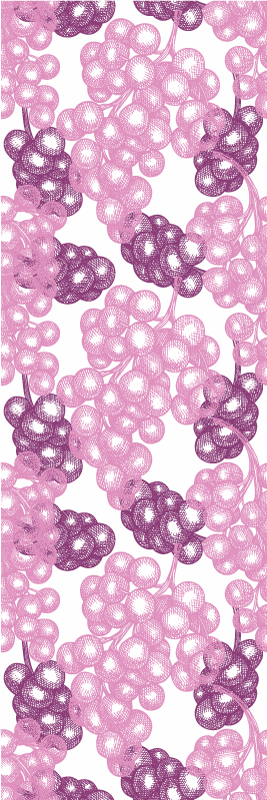 Alfombra vinílica cocina uvas rosas y moradas dibujadas - TenVinilo