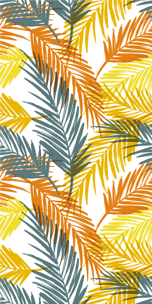 Alfombra vinílica cocina diseño tropical hojas palma - TenVinilo