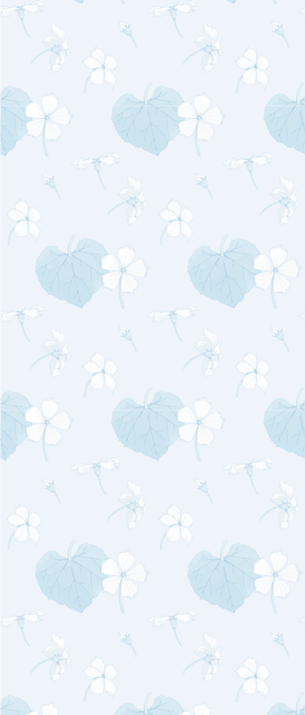 Alfombra vinílica dormitorio diseño floral azul 80's - TenVinilo