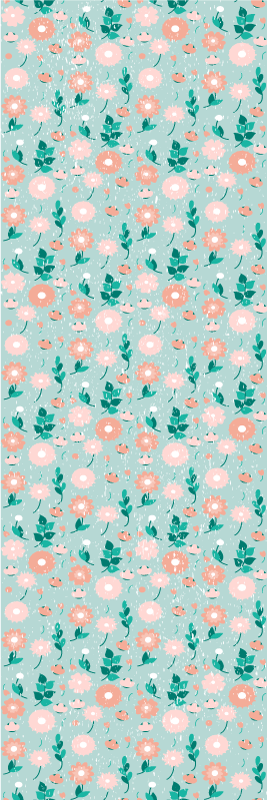 Alfombra vinílica dormitorio floral azul shabby chic - TenVinilo