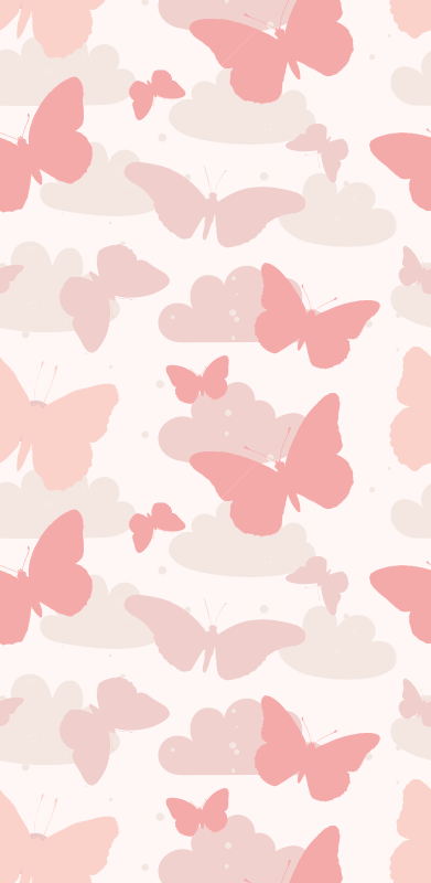 Alfombra vinílica dormitorio patrón mariposa pastel - TenVinilo