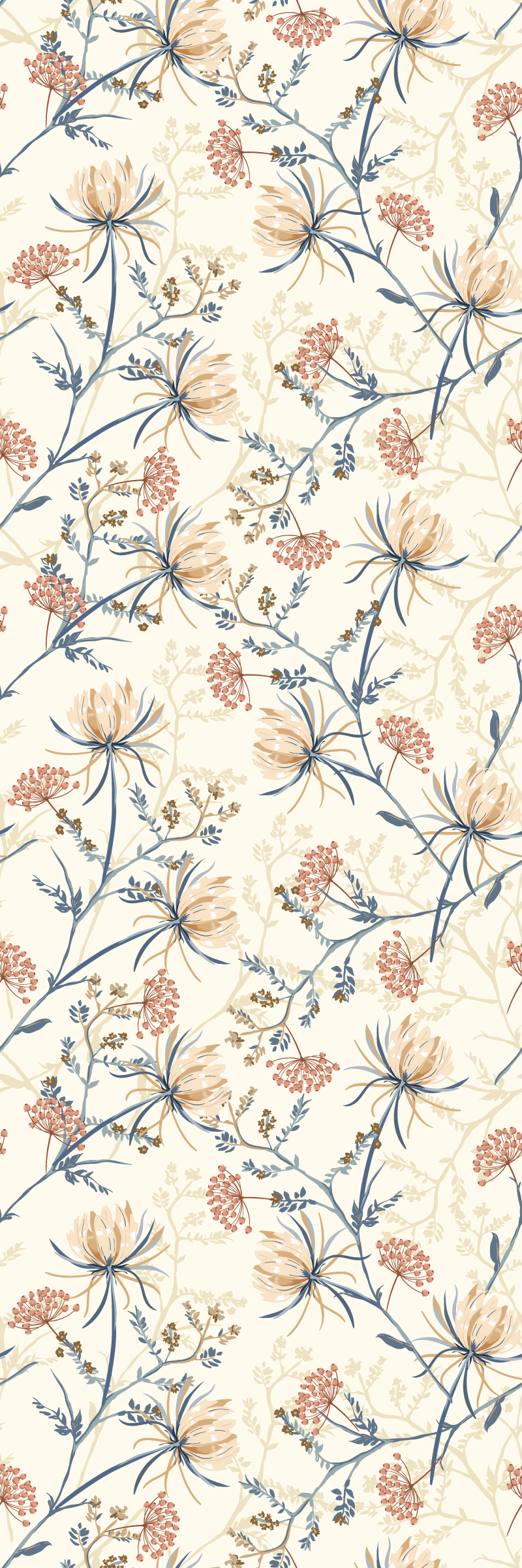 Alfombra vinílica naturaleza estampado de flores vintage - TenVinilo
