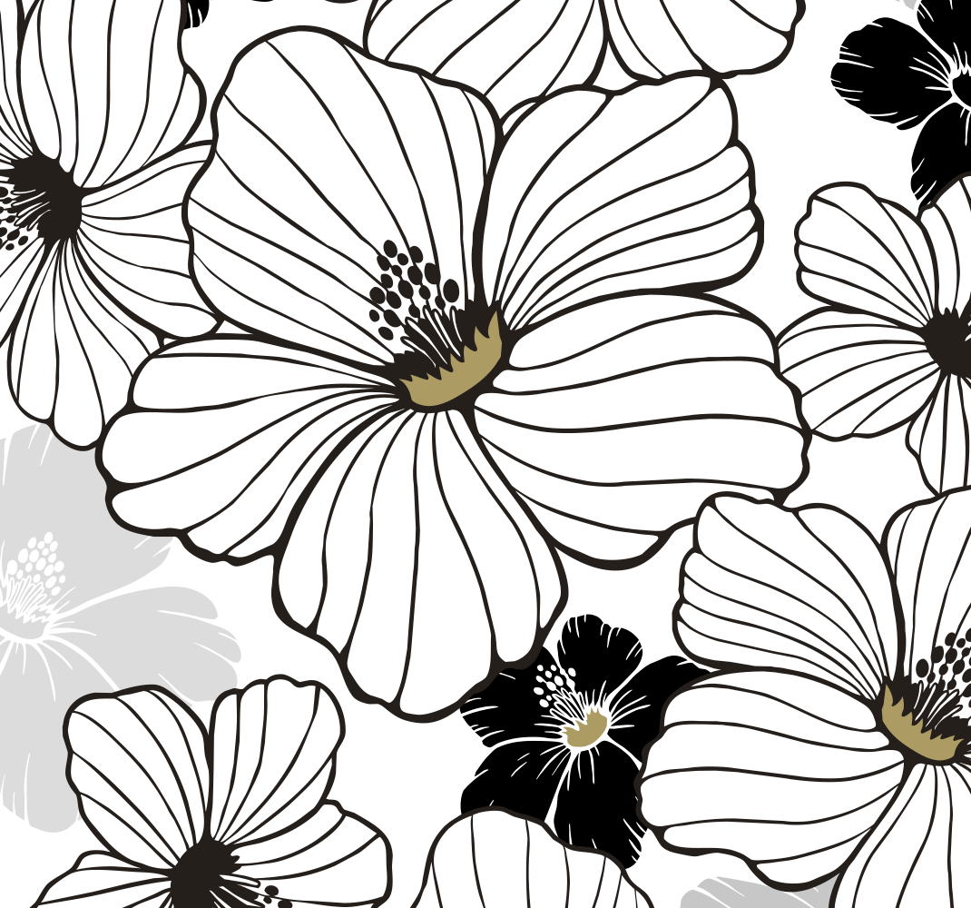 Alfombra vinílica naturaleza patrón de hibisco blanco - TenVinilo