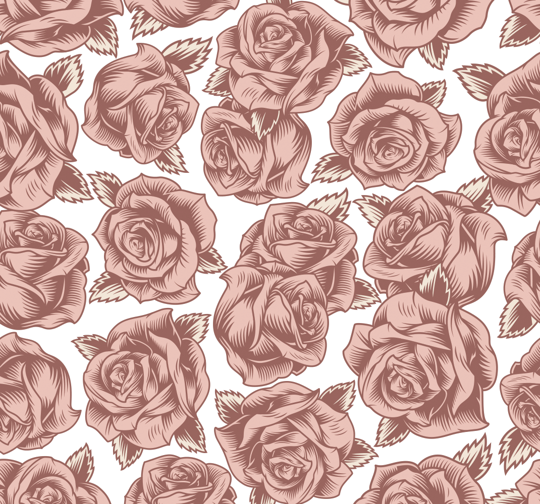 Alfombra vinílica naturaleza rosas retro - TenVinilo