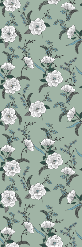 Alfombra vinílica naturaleza árbol de magnolia blanca - TenVinilo