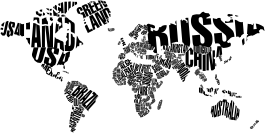 Alfombra vinílica mapamundi con nombres de países - TenVinilo
